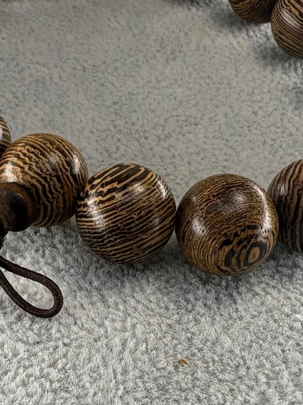 Wenge Wood Bead Bracelet 12mmx17 Chicken-Wing Timber Meditation Mala 14.99g